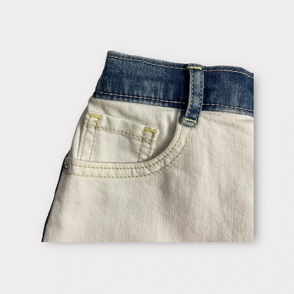 Gymboree 2 Tone White & Blue Denim Skirt